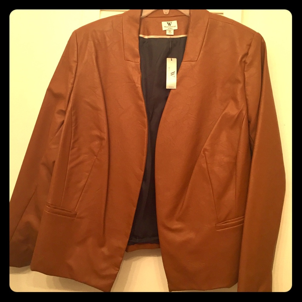 Pleather Plus Size Stylish Blazer
